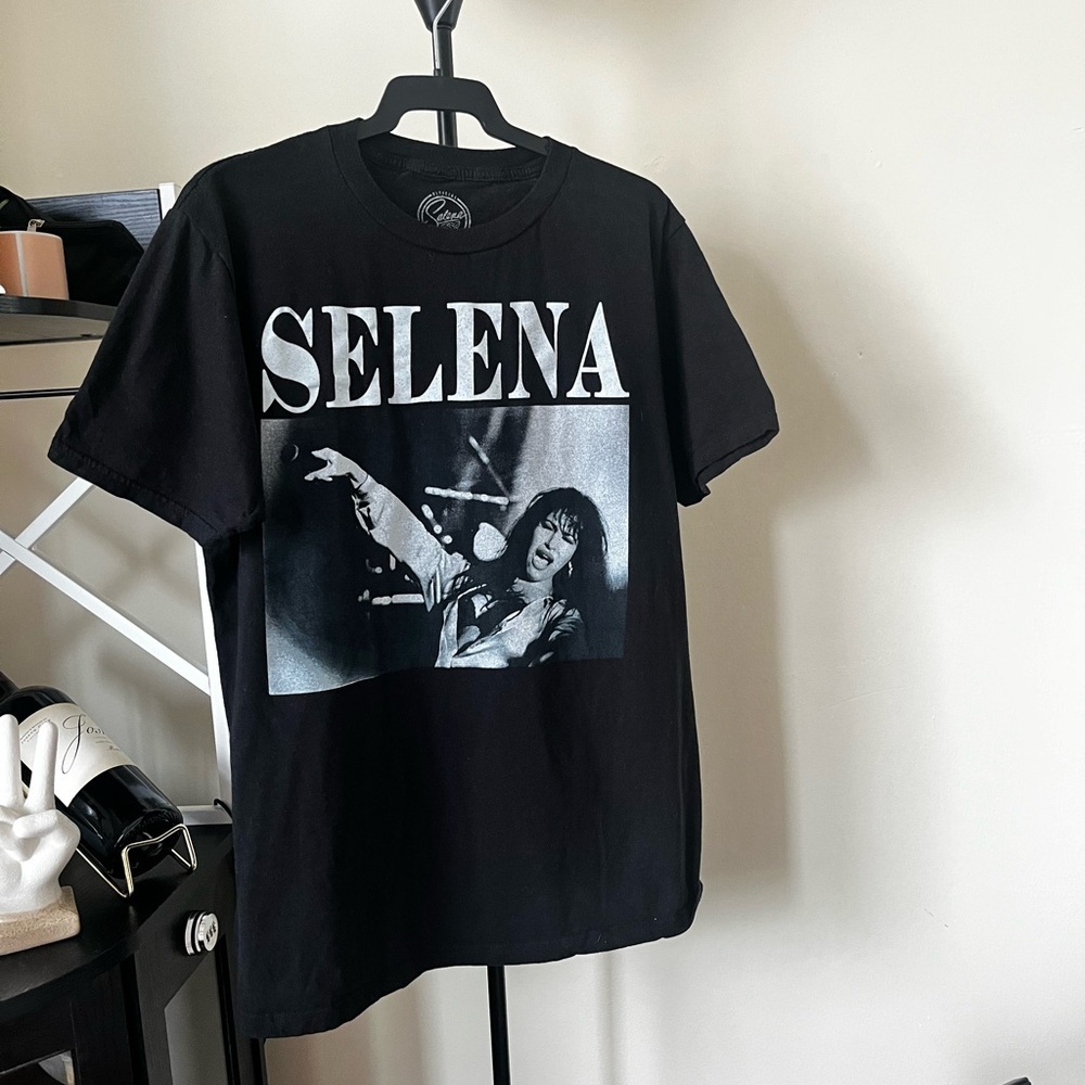 Black Selena Graphic Women's‎ Jersey Top